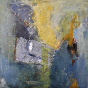 Angel, acrylique et collages, 35x35 cm