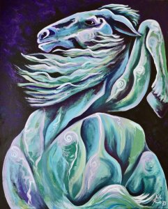 Horse in the eyes of a man 