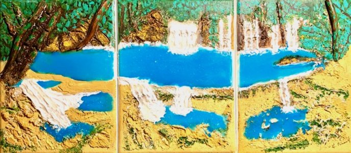 Peinture abstraite acrylique & résine décorative Osynka