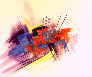 Peinture abstraite acrylique décorative Hodaï