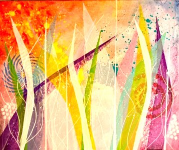 Peinture abstraite acrylique décorative Hotsy