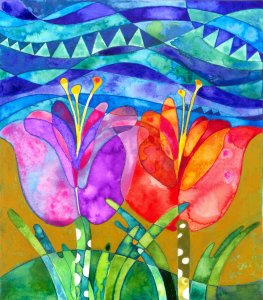 The flowers and the sea