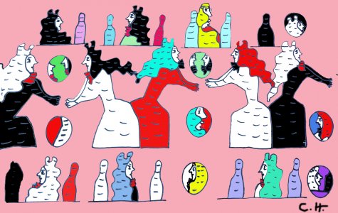 Bottles, Wigs and mirrors