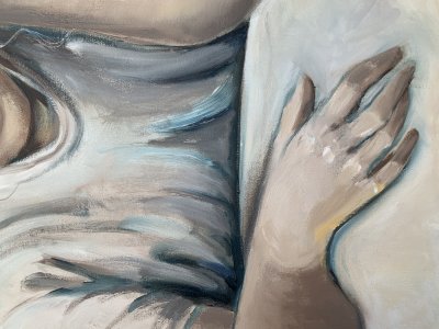 At the Crossroads. Contemporary portrait, fine art painting, modern portrait.