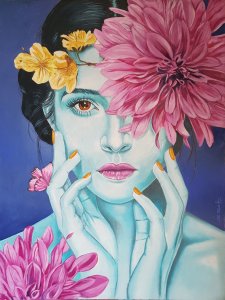 Lady with Flowers Crown