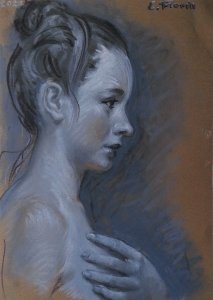 Buste de femme de profil