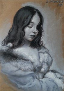 jeune femme au manteau de fourrure