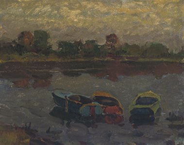 Boats on the evening river