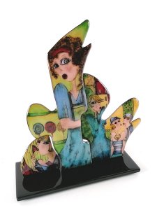 Triptyque "Femme un jour, Femme toujours" - triptyque en émail sur cuivre