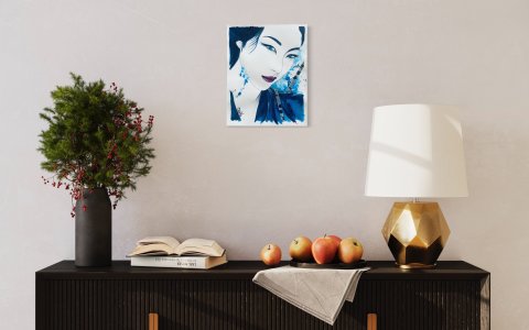 Geisha royale en noir et blanc by Christy