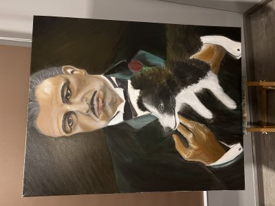 Gold Father with Border Collie