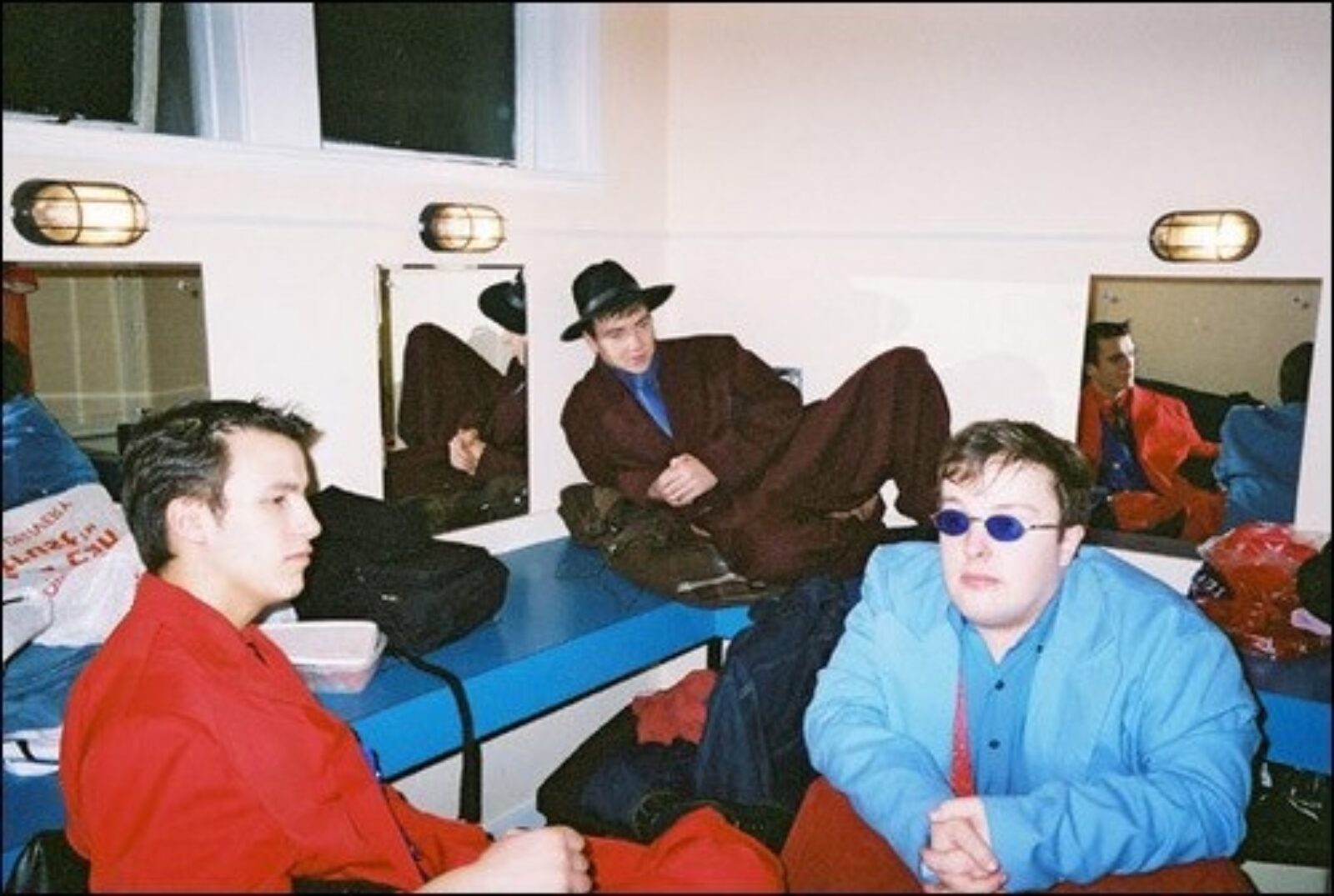 Hanging out backstage with L to R Alain English Stuart Brown and me in Hot Mikado 2002
