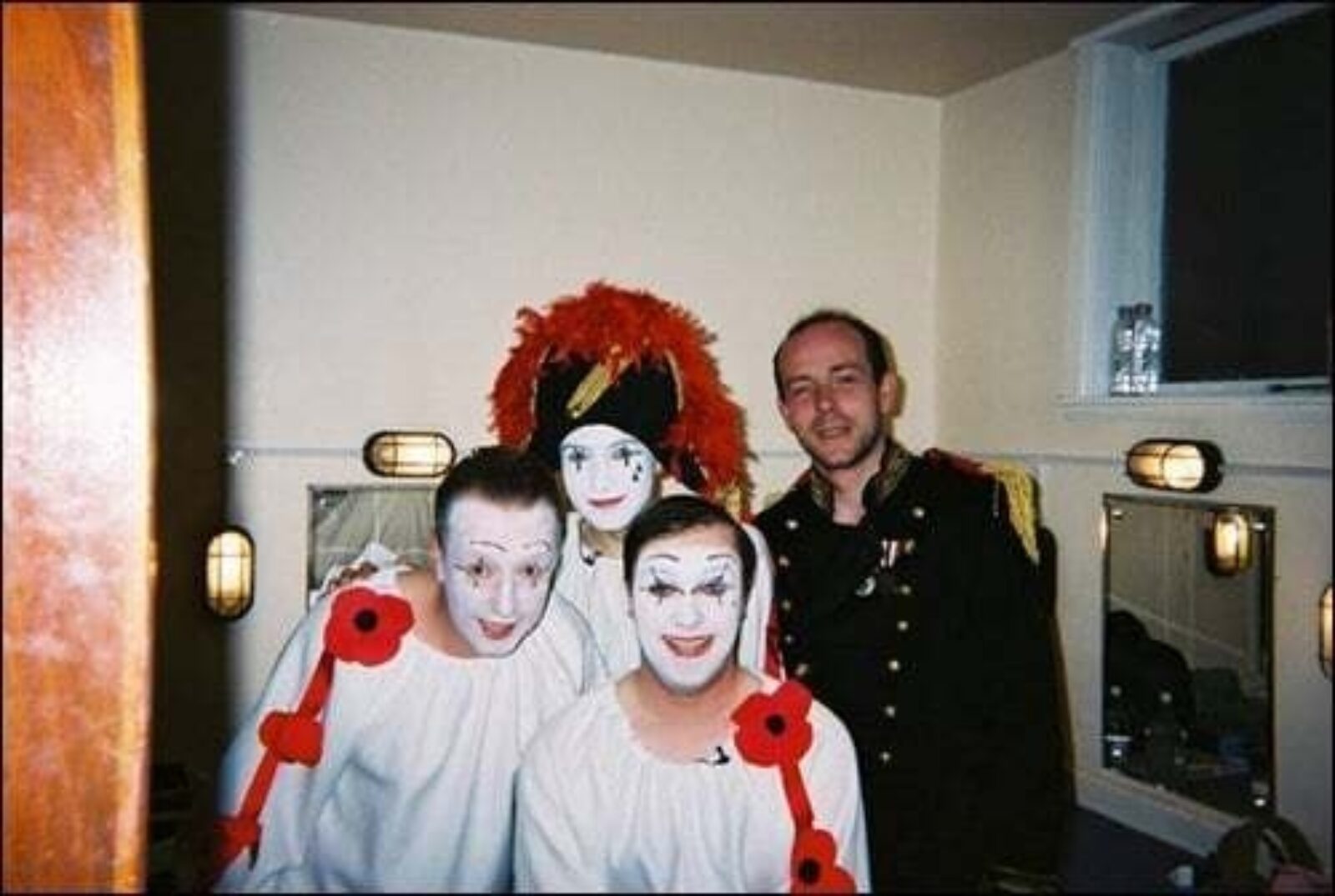 In Arts Centre dressing room with Oh What A Lovely War 2004 left to right Pau Hughson Michael Barrie me and Lindsay Cromar