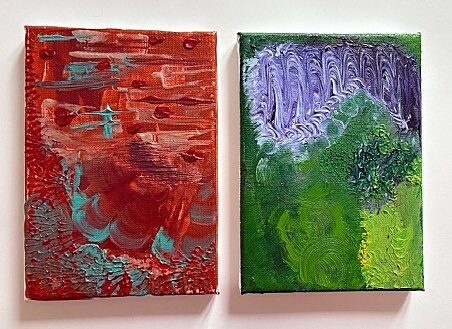 Abstract acrylic paintings