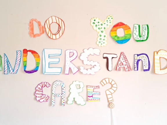 bubble writing in colourful felt tip says 'do you understand care?'