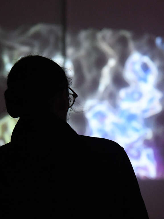 Projections of colourful patterns in a dark room