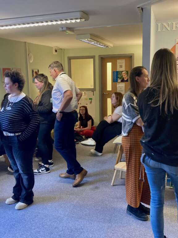 Celebration event with adults and young people