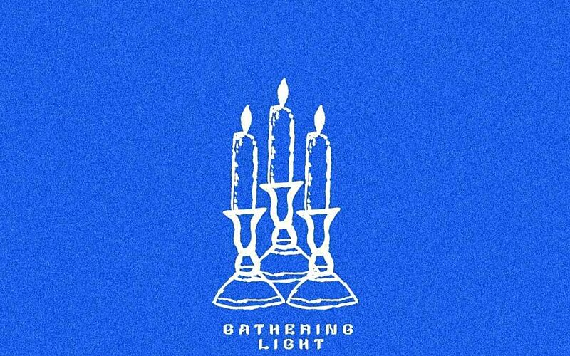 White wavy text on a blue background reads: 13 Dec Rendezvous. Below this is a white outline of three tall candles. Below the candles are the logos of Fabric and BACKLIT.