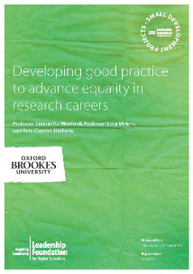 Developing good practice to advance equality in research careers: Final Report