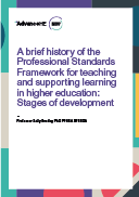 A brief history of the Professional Standards Framework for teaching and supporting learning in higher education: stages of development