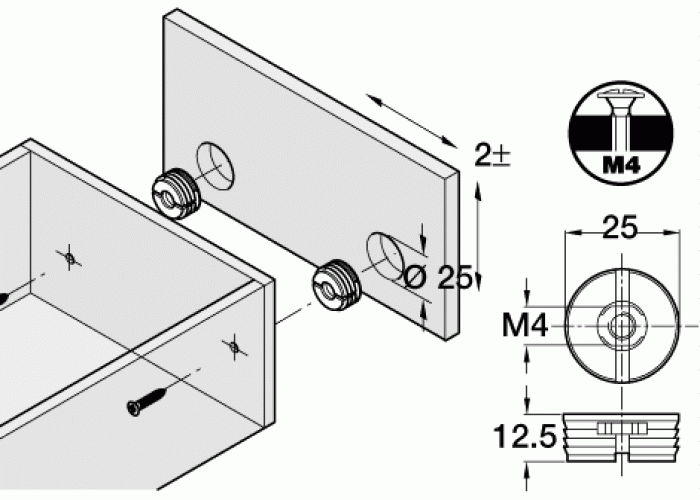 Drawer Front Adjuster Fits Into 25 Mm Hole Black Daro Uk Ltd