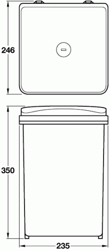 Pepe 40 Grey Bin 13 Ltrs 362x235x245 Daro Uk Ltd