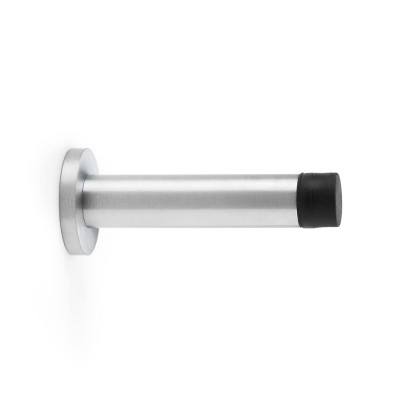 PROJECTION CYL. DOORSTOP ON ROSE 75MM SATIN CHROME