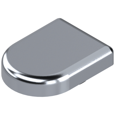 Glass door hinge boss cover cap, with washer , D-shape, polished chrome