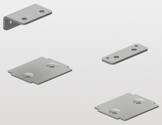 Connector set for Peka Forte, zink plated
