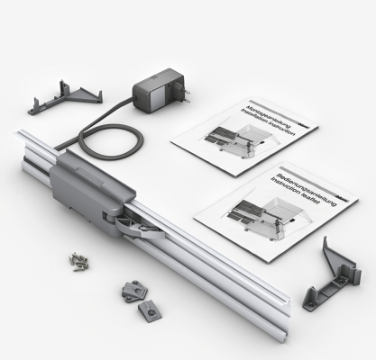 SERVO-DRIVE uno set for waste bins WESCO, W=600 mm, with plug in cable, grey