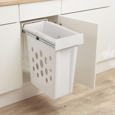 Laundry boy basket, 42L, CW=300 mm, white, WESCO