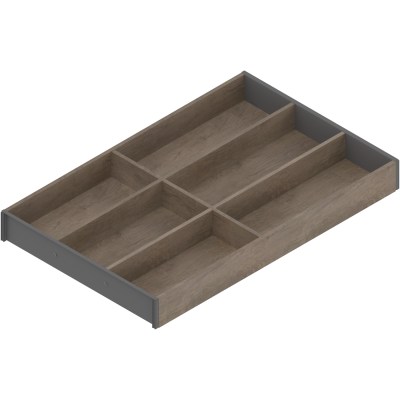 AMBIA-LINE cutlery insert for LEGRABOX, W=300 mm, NL=500 mm, nebraska oak/orion grey