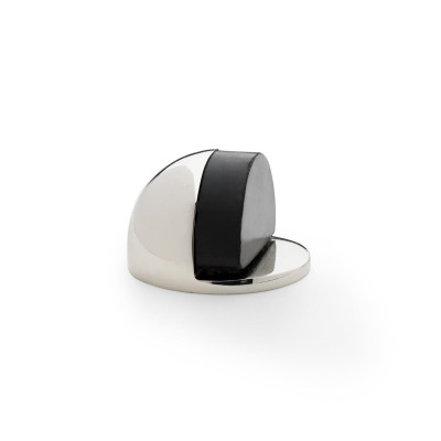 FLOOR MOUNTED OVAL SHIELDED DOORSTOP 45MM POLISHED NICKEL
