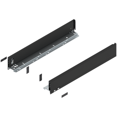 LEGRABOX drawer side, height M (106 mm), NL=550 mm, left+right, carbon black