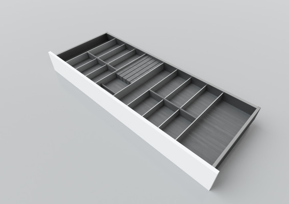Cutlery divider for LEGRABOX/TA'OR C=1000-1200 mm, NL=450 mm, black