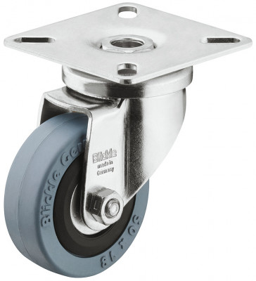 Wheel castor, single, swivel, without brake, wheel Ø 50 mm, 60 mm plate fixing, load 40 kg