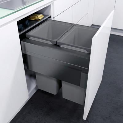 Pull Out Waste Bin, 500 mm, 64 litres, Vauth-Sagel VS, Space XX Pro S / Pro, lava grey