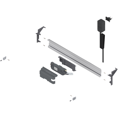 SERVO-DRIVE uno set for waste bins WESCO, W=600 mm, with plug in cable, grey