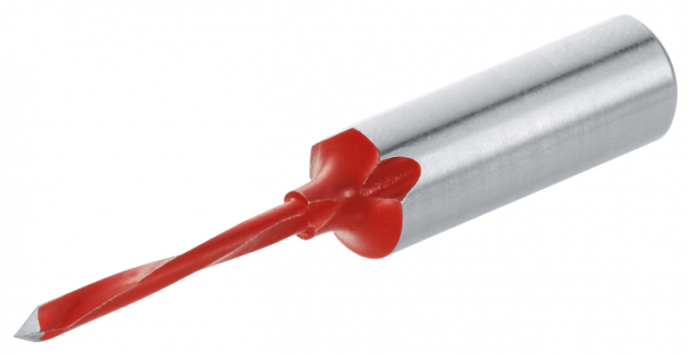 Drill bit for MINIPRESS, Ø 2.5 mm, left, L=57 mm, with roof tip