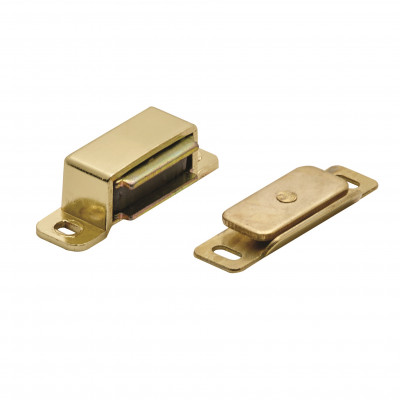 Steel magnetic catch (6 kg pull) 46x15x14 mm, brass (FTD840 )