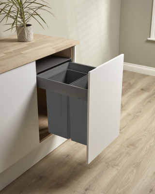 Pullboy Z easy for Blum  MERIVOBOX, D500 x W450, 64L ,2 x 32L Orion grey, WESCO