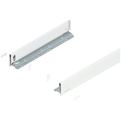 LEGRABOX drawer side, height M (91 mm), NL=500 mm, left+right, silk white