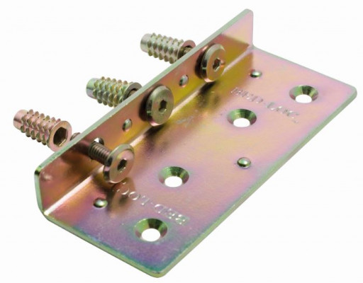 Bed fix system (set of 4) insert fix, 120x48x22 mm, zinc & yellow