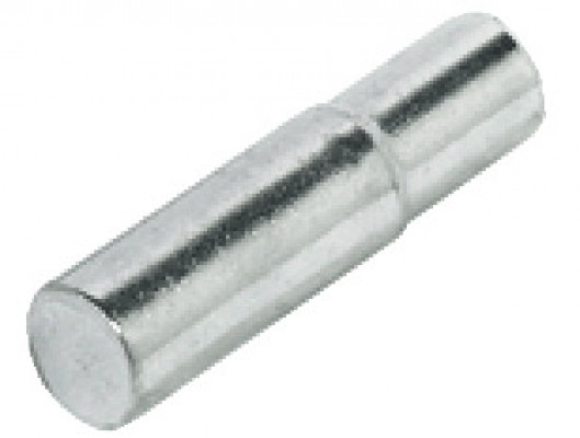 Shelf support, plug in, for wooden shelves &  5 mm hole with stop, nickel