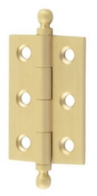 Butt hinge, Brass, 50x38mm,with ball ended finial, (UK512) polished brass