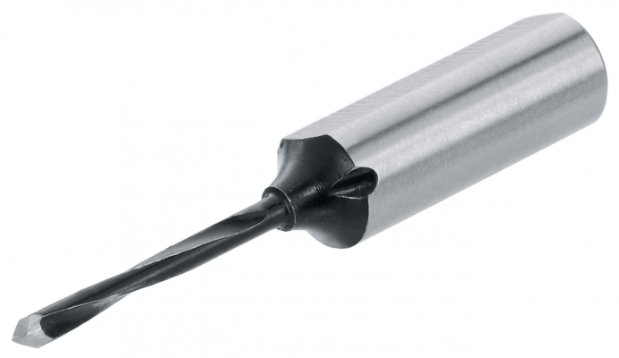 Drill bit for MINIPRESS, Ø 2.5 mm, right, L=57 mm, with roof tip