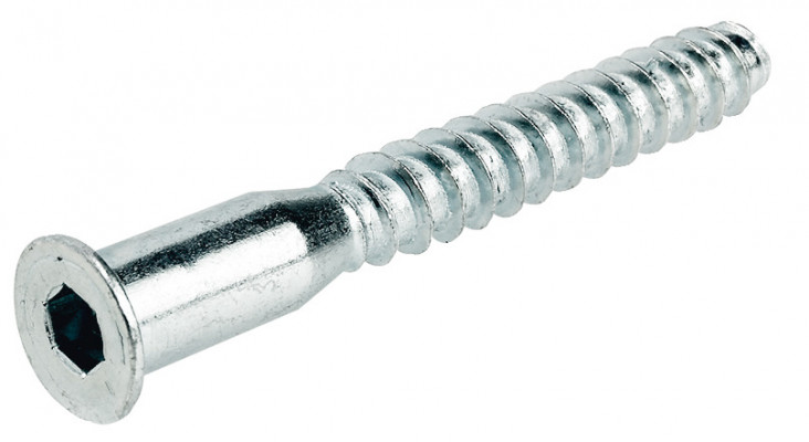 One-piece connector, ø 10 mm head, 5 mm drill hole, confirmat, 70 mm, SW4, galvanized