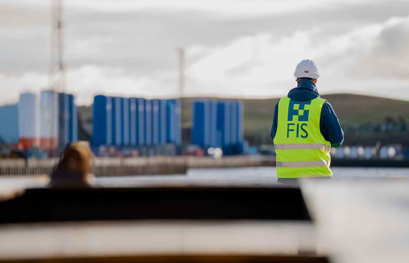 FIS Chemicals Hi-Vis Jacket at Aberdeen Harbour