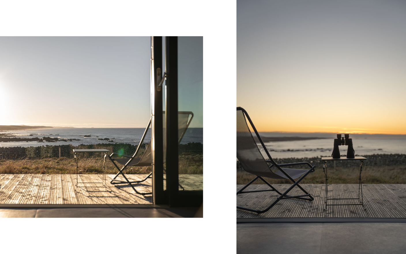 Outdoor deck with view of the ocean at Brighid, Isle of Lewis — Luke and Zaneta's Visitors' View photography 2023
