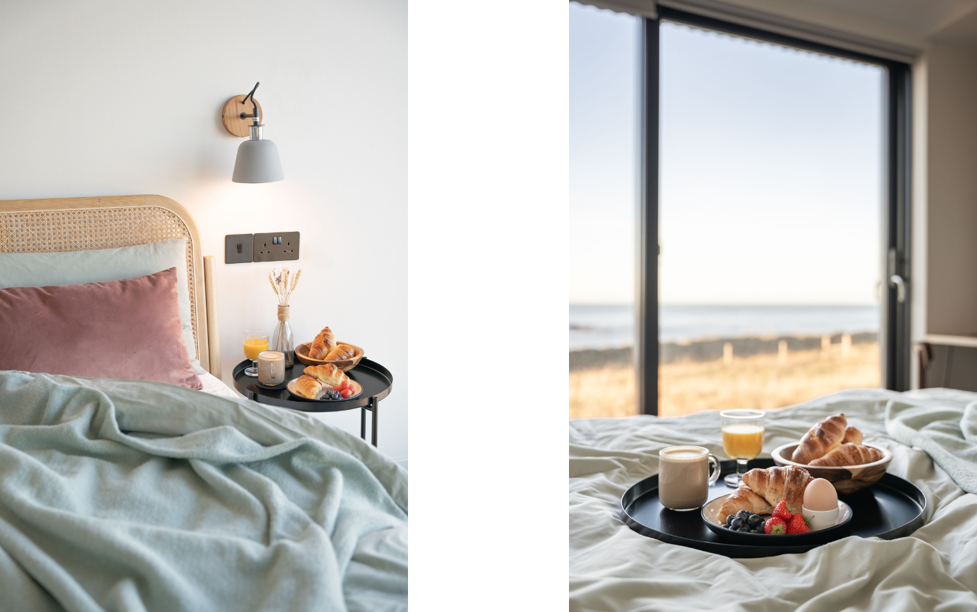 Breakfast in bed at Brighid, Isle of Lewis — We Roam, Luke and Zaneta, 2023